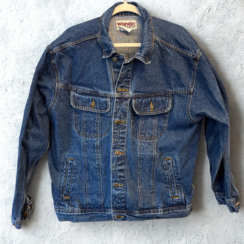 Wrangler Rugged Wear Men's Blue Denim Rugged Trucker Jacket - XL